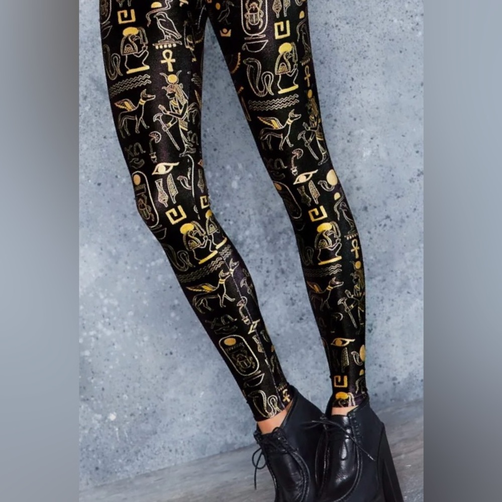 BLACKMILK - NWOT Hieroglyph Gold High Waisted Velvet Leggings